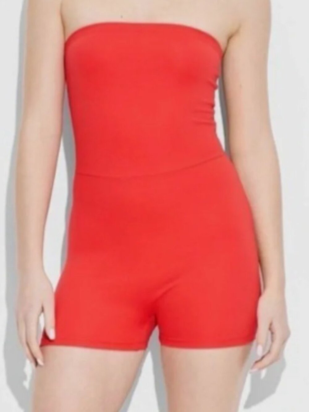 Wild Fable Strapless Romper Red Tube Top Bodysuit